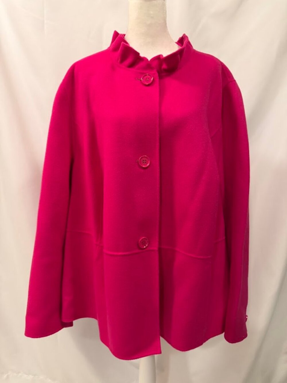 NWOT TALBOTS Ruffle-Neck Jacket with Pockets (Wool/Nylon) - 24W